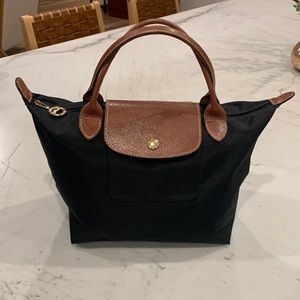 Longchamp small top handle black bag